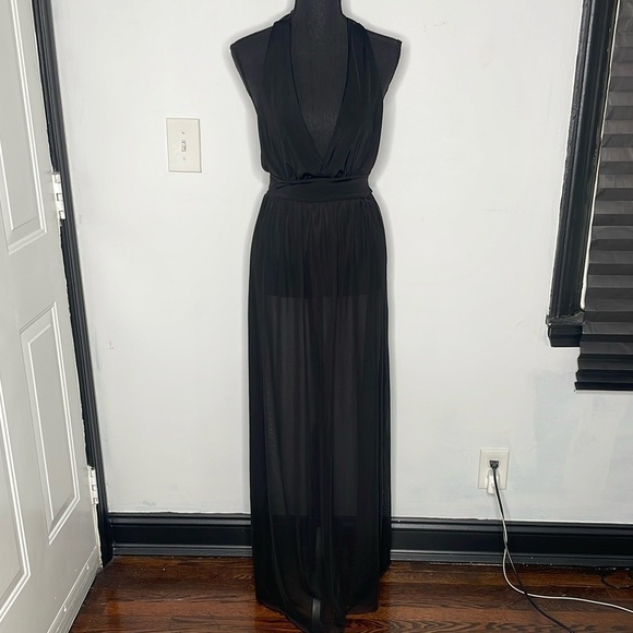 NEW ROXX Black Halter Maxi Dress / Pool wear - Picture 3 of 9